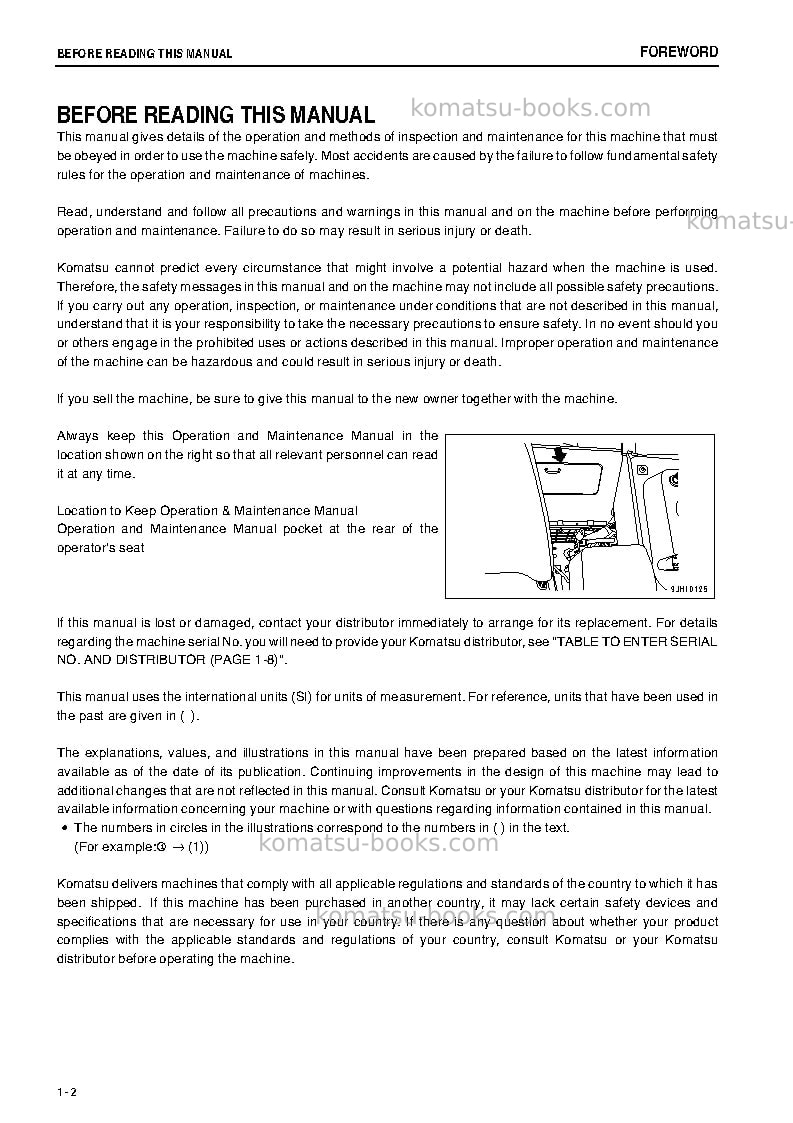 Komatsu d155a-6jpn Operation manual cover Page 3 Komatsu d155a-6jpn Operation manual cover Page 3