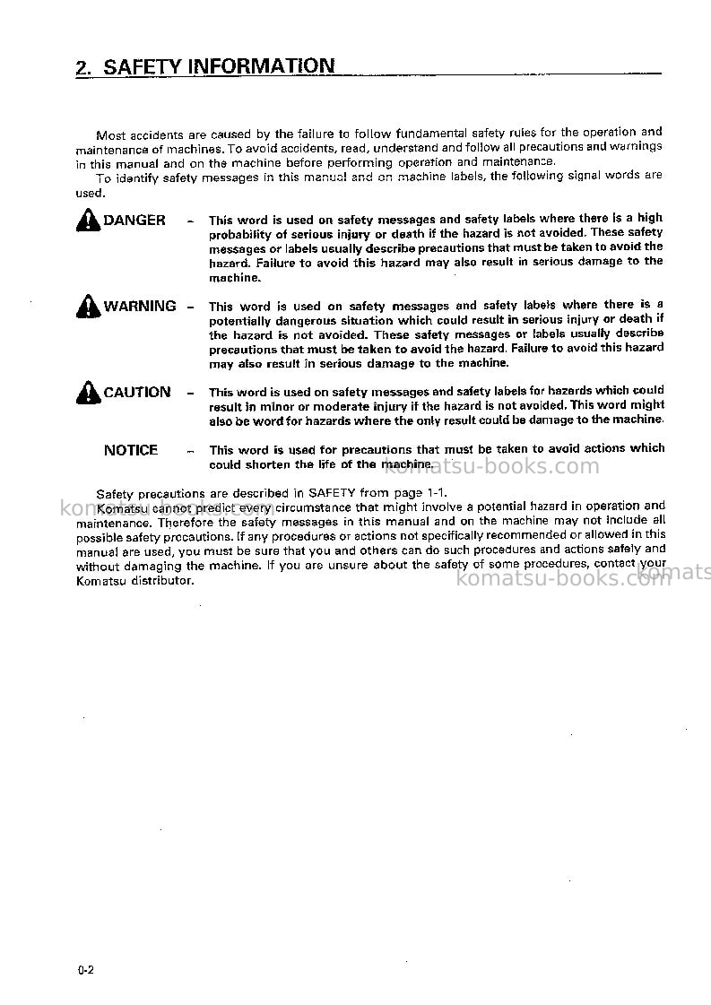 Komatsu d37p-5jpn-a Operation manual cover Page 3 Komatsu d37p-5jpn-a Operation manual cover Page 3