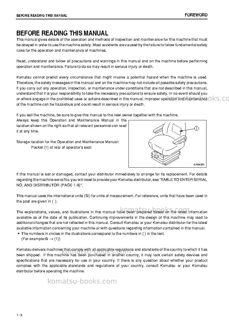 Komatsu wa320-6jpn Operation manual cover Page 3 Komatsu wa320-6jpn Operation manual cover Page 3