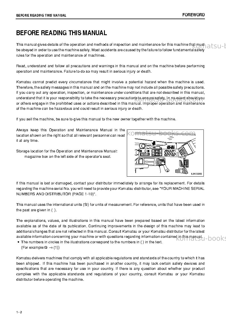 Komatsu pc2000-8jpn--30c degree Operation manual cover Page 3 Komatsu pc2000-8jpn--30c degree Operation manual cover Page 3