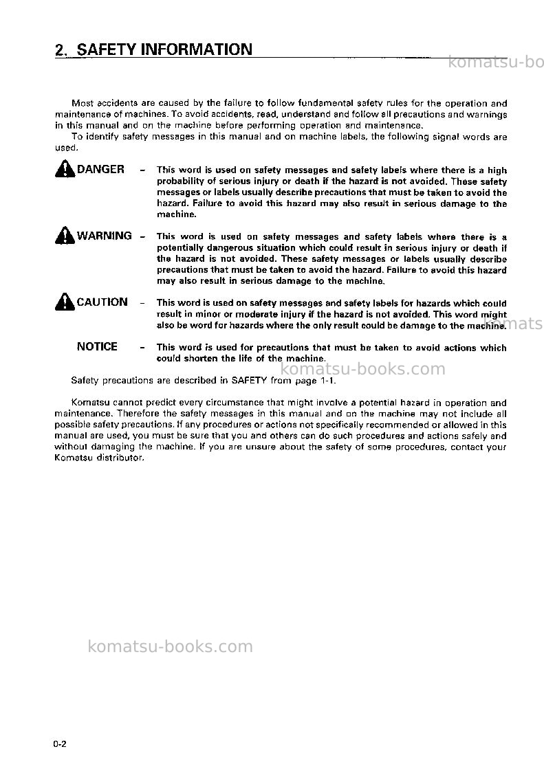 Komatsu wa120-3jpn-3-speed t/mission Operation manual cover Page 3 Komatsu wa120-3jpn-3-speed t/mission Operation manual cover Page 3
