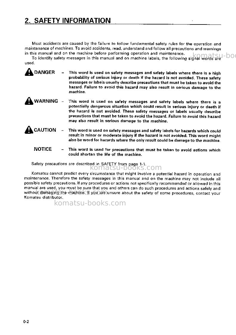Komatsu wa180-3jpn Operation manual cover Page 3 Komatsu wa180-3jpn Operation manual cover Page 3