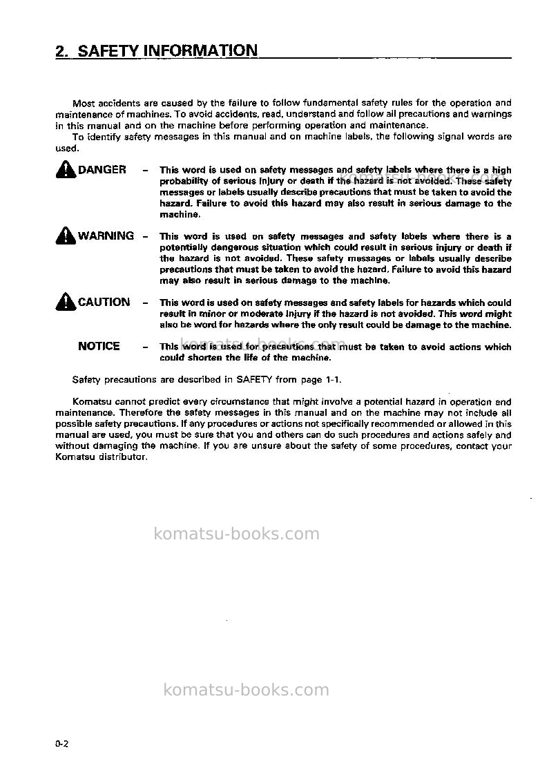 Komatsu wa320-3jpn Operation manual cover Page 3