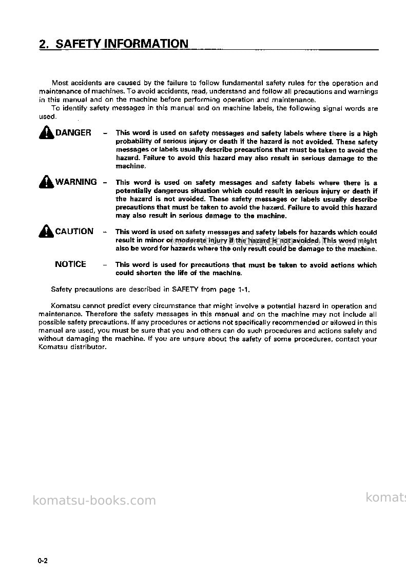 Komatsu wa380-3jpn Operation manual cover Page 3 Komatsu wa380-3jpn Operation manual cover Page 3