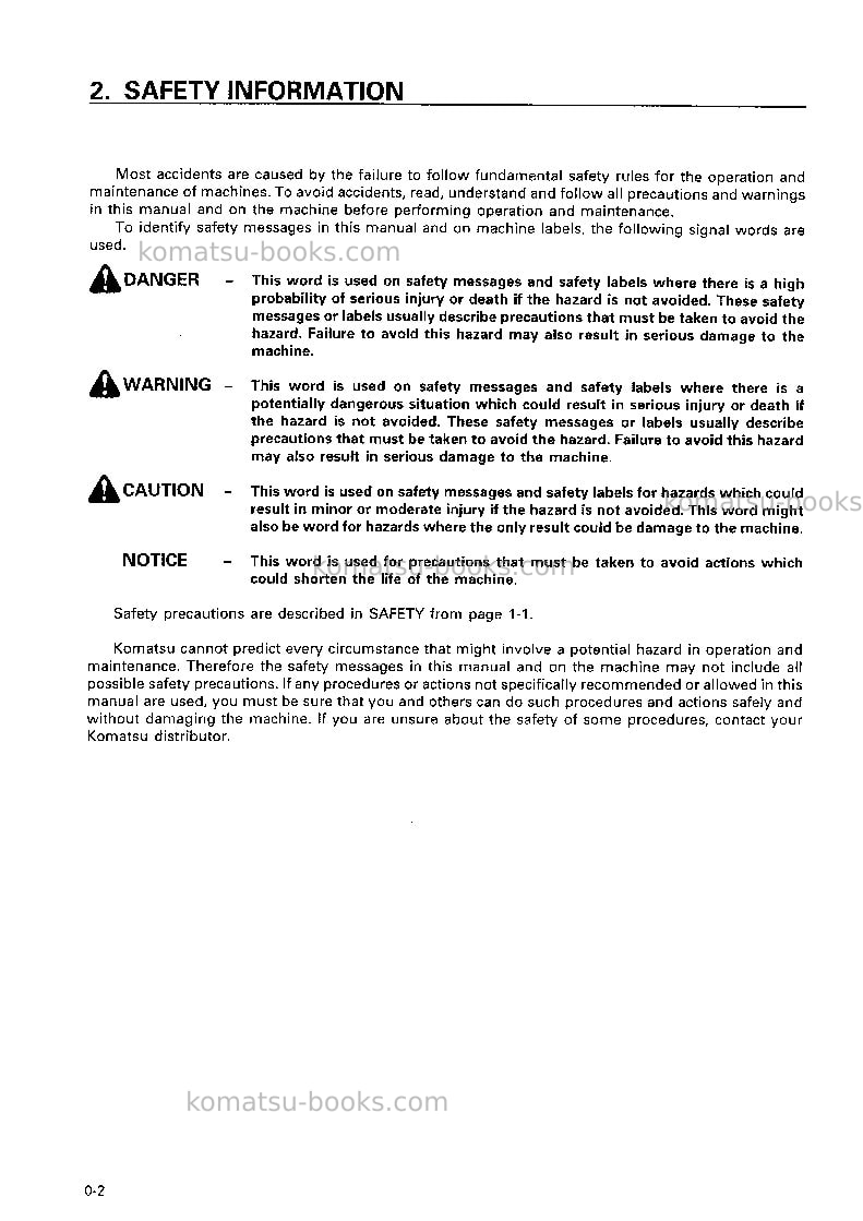 Komatsu wa420-3jpn Operation manual cover Page 3 Komatsu wa420-3jpn Operation manual cover Page 3