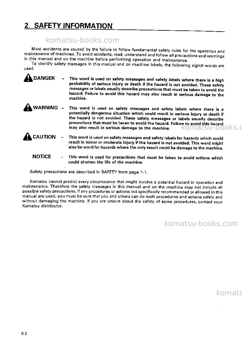 Komatsu wa470-3jpn-mono lever, autoshift tramsmission Operation manual cover Page 3