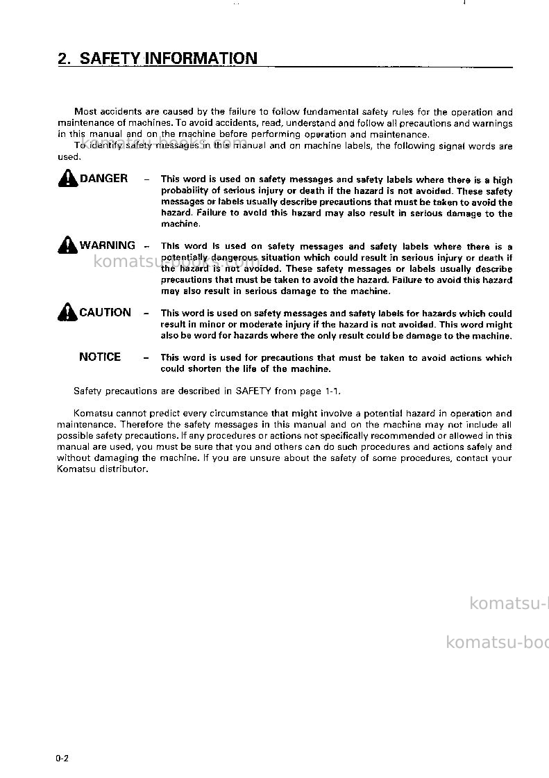 Komatsu wa470-3jpn Operation manual cover Page 3 Komatsu wa470-3jpn Operation manual cover Page 3