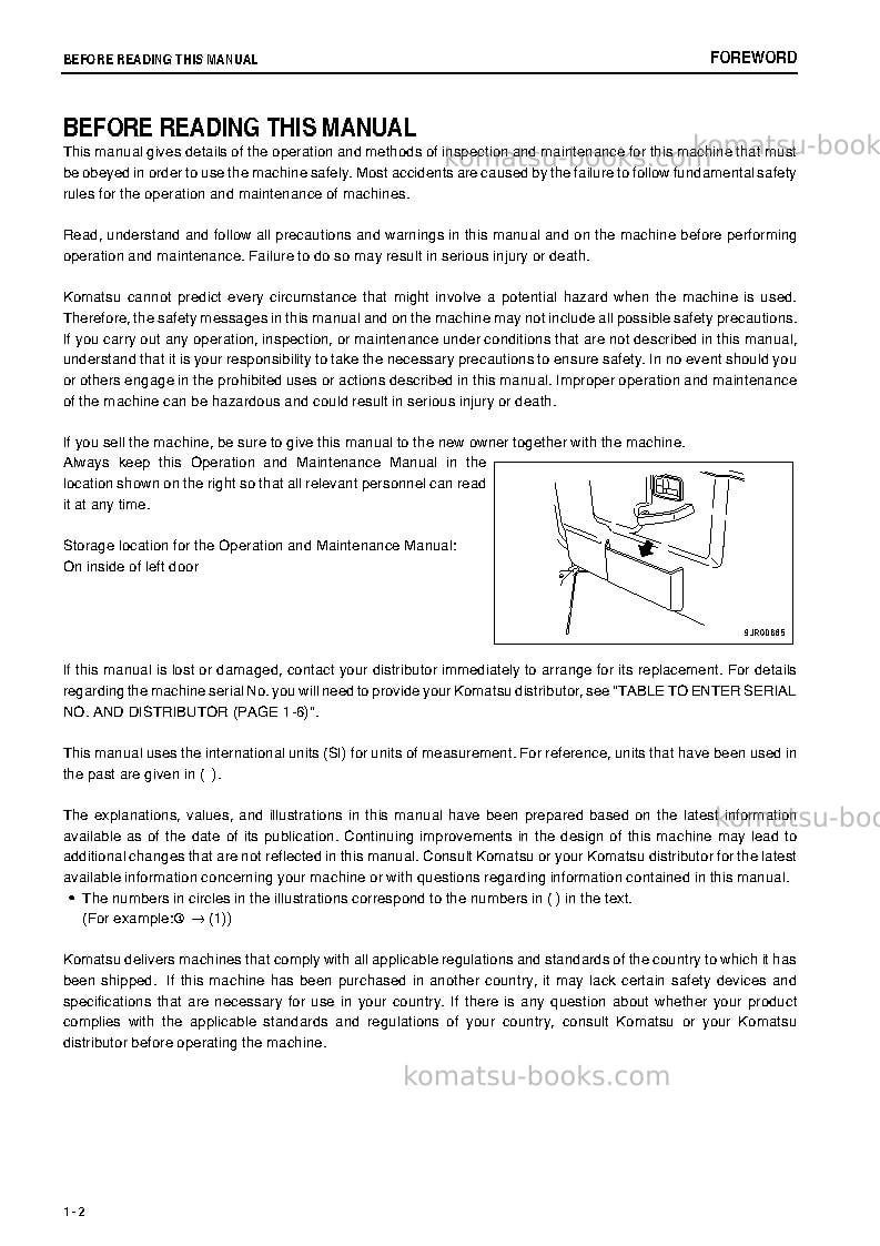 Komatsu hm250-2jpn Operation manual cover Page 3 Komatsu hm250-2jpn Operation manual cover Page 3