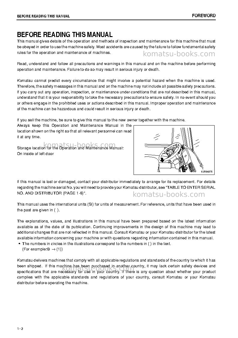 Komatsu hd465-7jpn-r Operation manual cover Page 3 Komatsu hd465-7jpn-r Operation manual cover Page 3