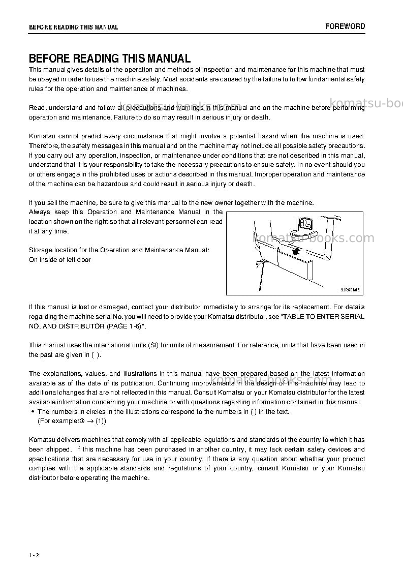 Komatsu hm250-2jpn Operation manual cover Page 3 Komatsu hm250-2jpn Operation manual cover Page 3