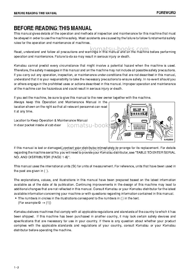 Komatsu d275a-5jpn-w/o egr Operation manual cover Page 3 Komatsu d275a-5jpn-w/o egr Operation manual cover Page 3