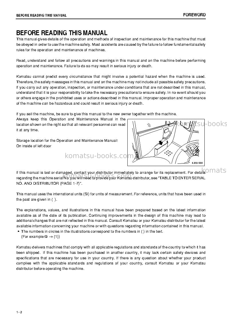 Komatsu hd785-7jpn Operation manual cover Page 3 Komatsu hd785-7jpn Operation manual cover Page 3