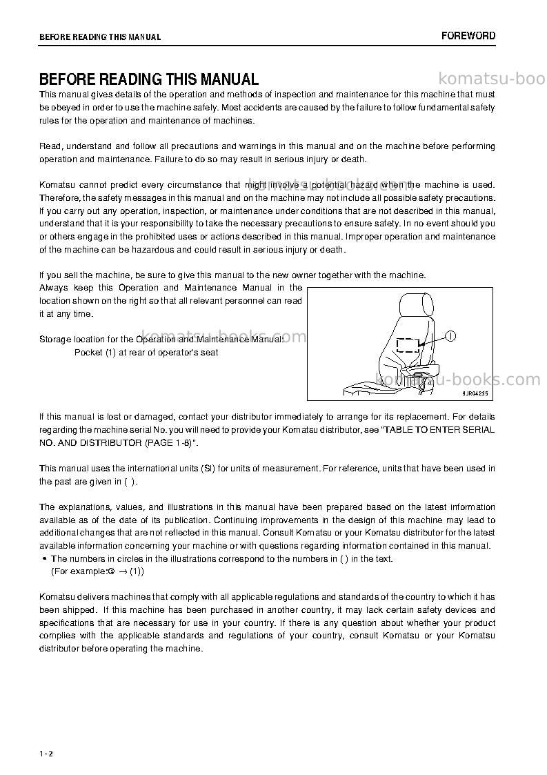 Komatsu wa800-3jpn-tier2 Operation manual cover Page 3 Komatsu wa800-3jpn-tier2 Operation manual cover Page 3