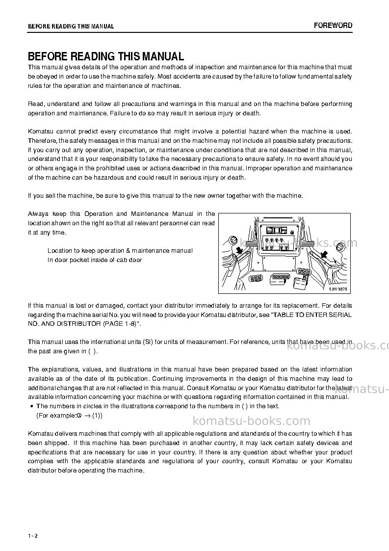 Komatsu d475a-5jpn-tier2 Operation manual cover Page 3 Komatsu d475a-5jpn-tier2 Operation manual cover Page 3