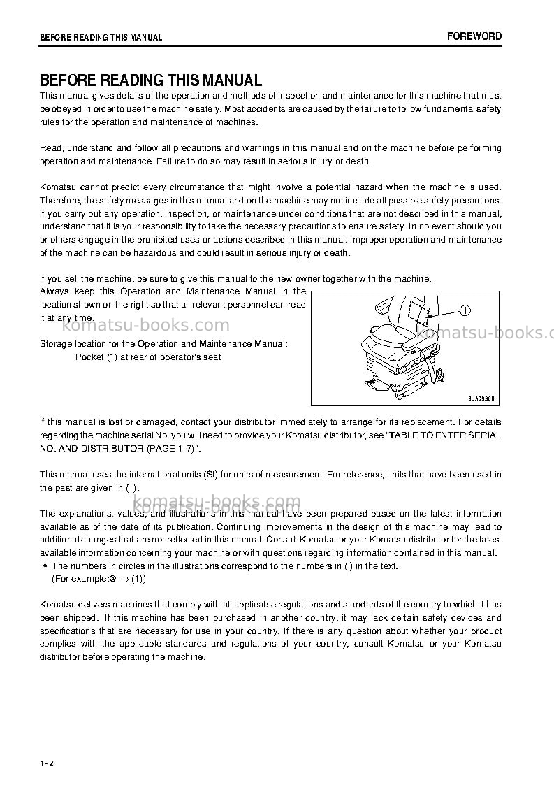 Komatsu wa380-6jpn Operation manual cover Page 3