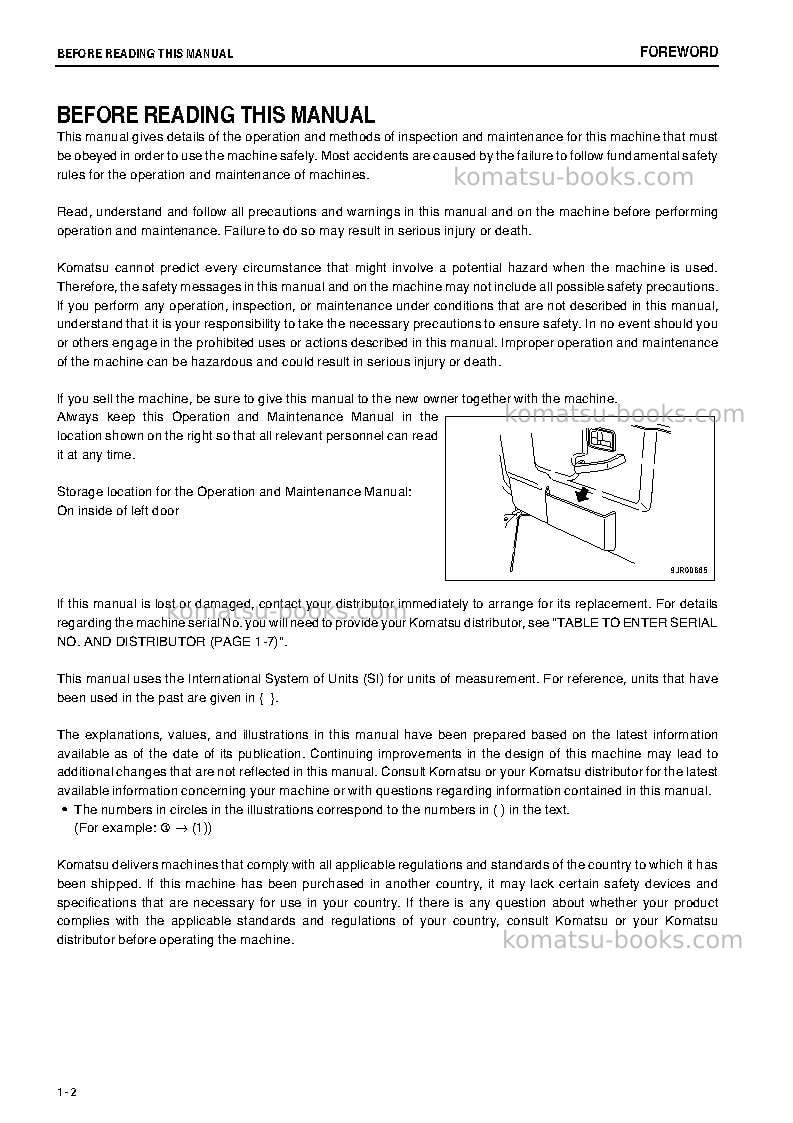 Komatsu hm350-2jpn Operation manual cover Page 3 Komatsu hm350-2jpn Operation manual cover Page 3