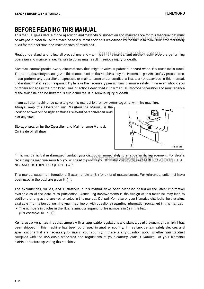 Komatsu hm350-2jpn-r Operation manual cover Page 3 Komatsu hm350-2jpn-r Operation manual cover Page 3