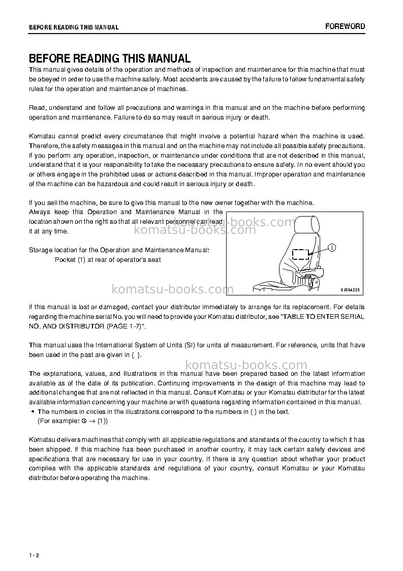 Komatsu wd600-6jpn Operation manual cover Page 3