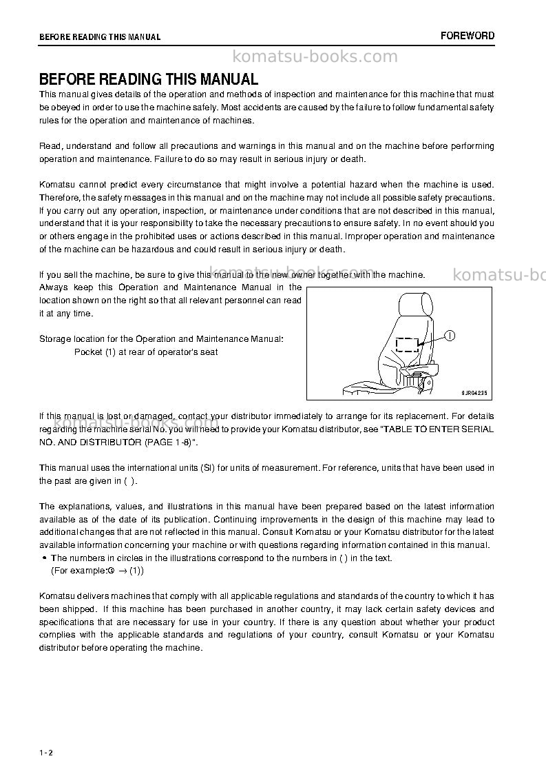 Komatsu wa800-3jpn-tier2 Operation manual cover Page 3 Komatsu wa800-3jpn-tier2 Operation manual cover Page 3