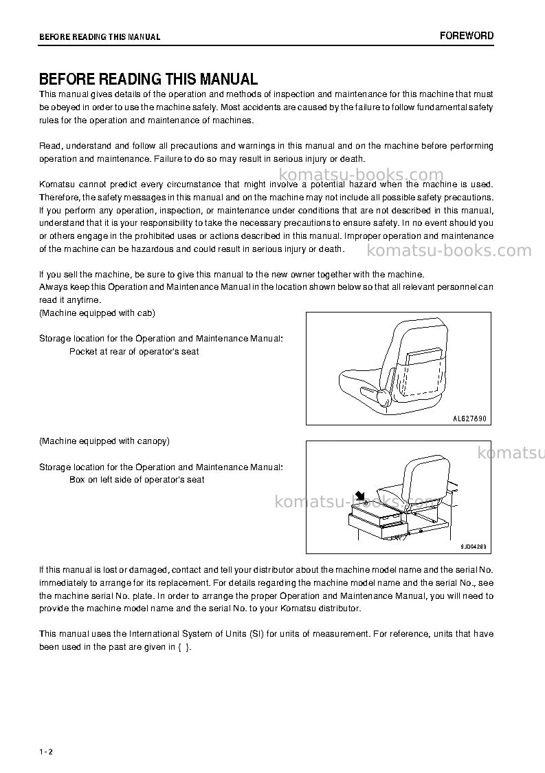 Komatsu gd555-5jpn Operation manual cover Page 3 Komatsu gd555-5jpn Operation manual cover Page 3