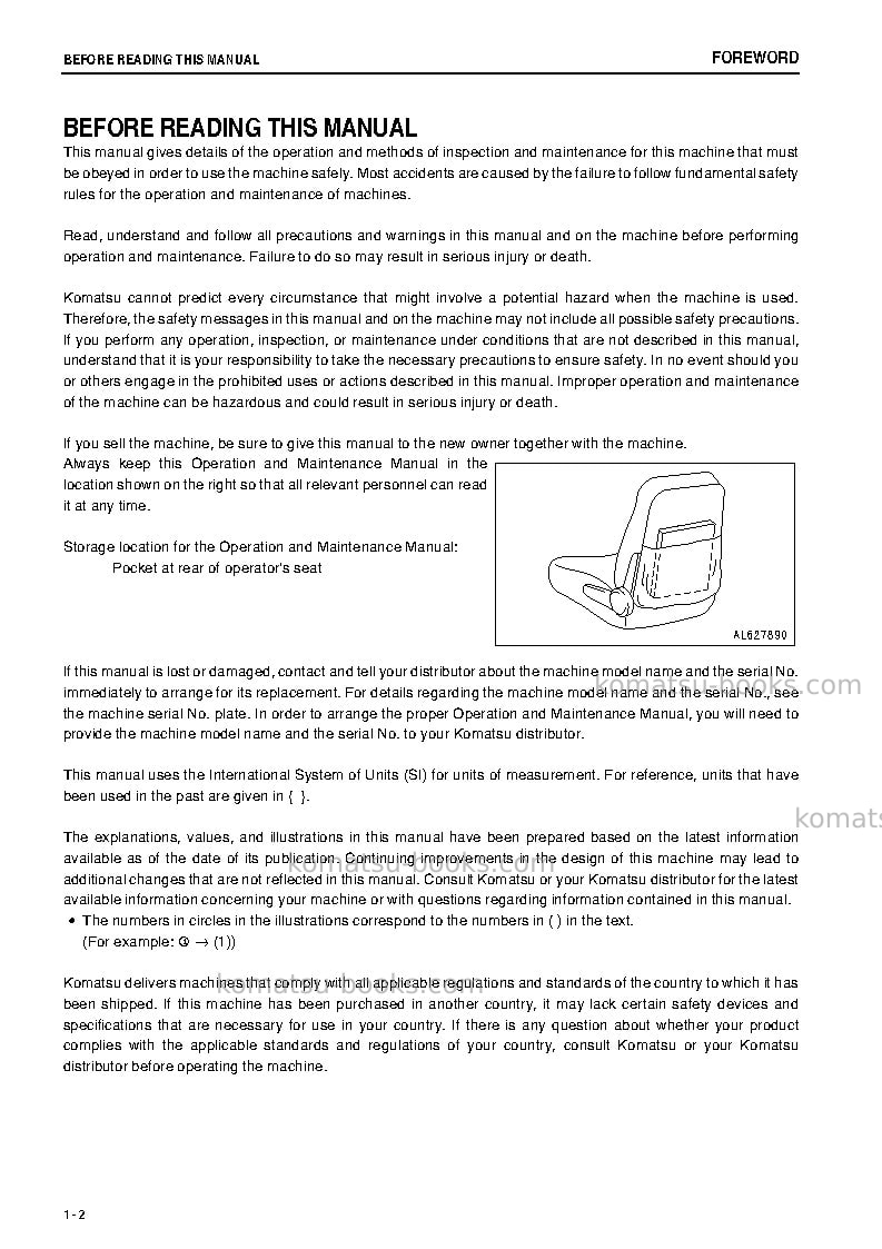 Komatsu gd655-5jpn Operation manual cover Page 3 Komatsu gd655-5jpn Operation manual cover Page 3
