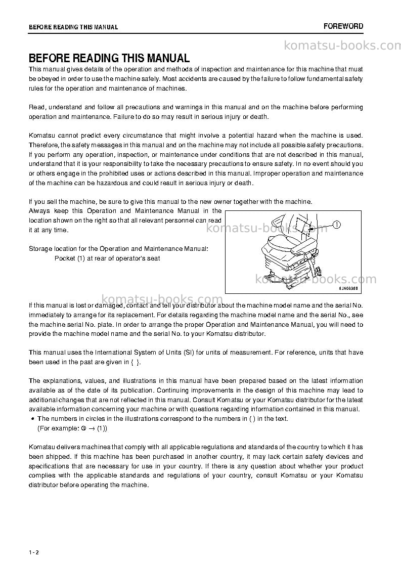 Komatsu wa480-6jpn Operation manual cover Page 3
