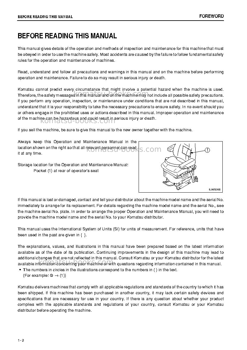 Komatsu wa500-6jpn-r Operation manual cover Page 3 Komatsu wa500-6jpn-r Operation manual cover Page 3