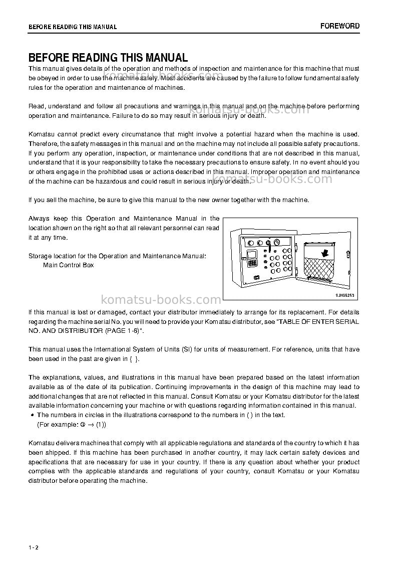 Komatsu br380jg-1jpn-tier3 Operation manual cover Page 3 Komatsu br380jg-1jpn-tier3 Operation manual cover Page 3