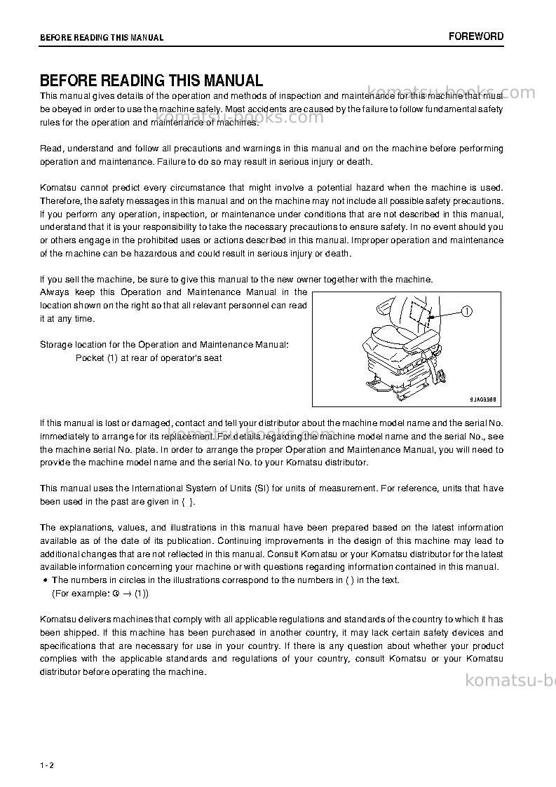 Komatsu wa380-6jpn Operation manual cover Page 3 Komatsu wa380-6jpn Operation manual cover Page 3