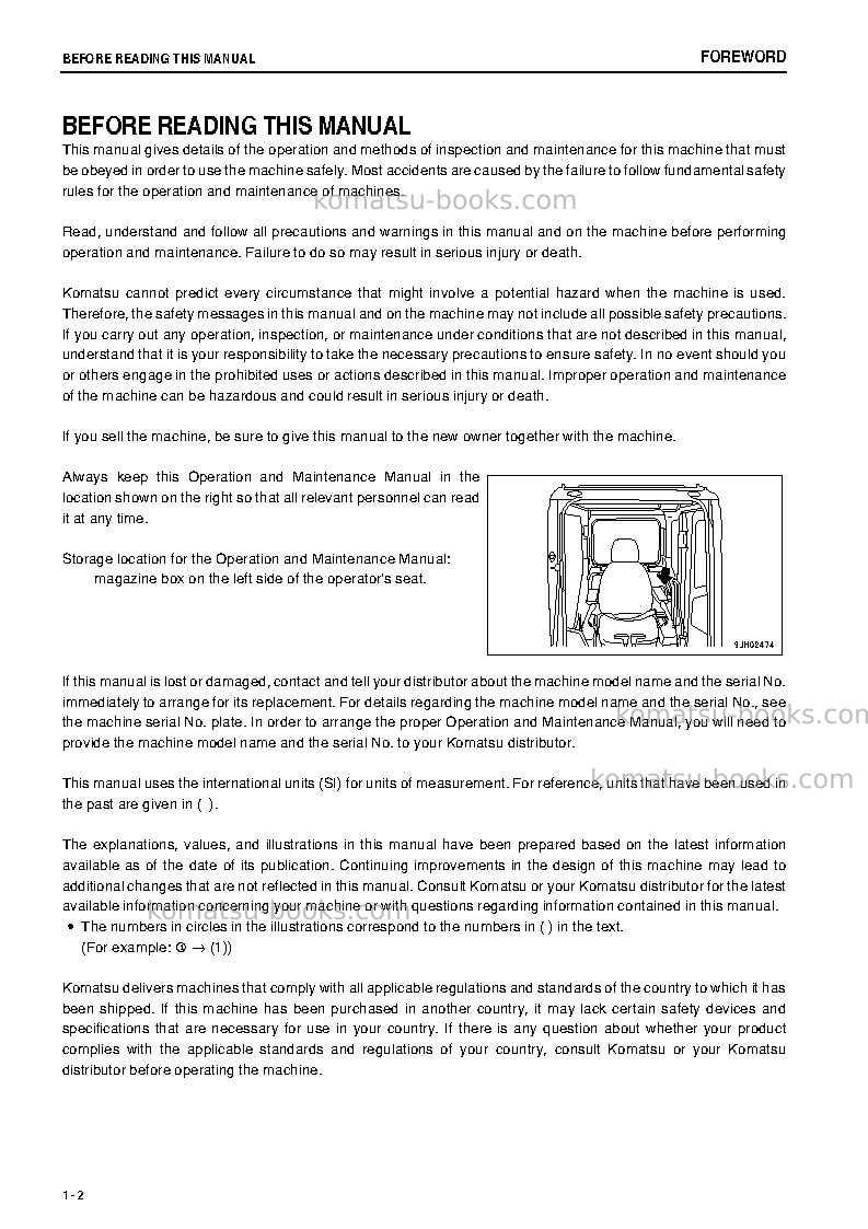 Komatsu pc600-8jpn-r Operation manual cover Page 3 Komatsu pc600-8jpn-r Operation manual cover Page 3