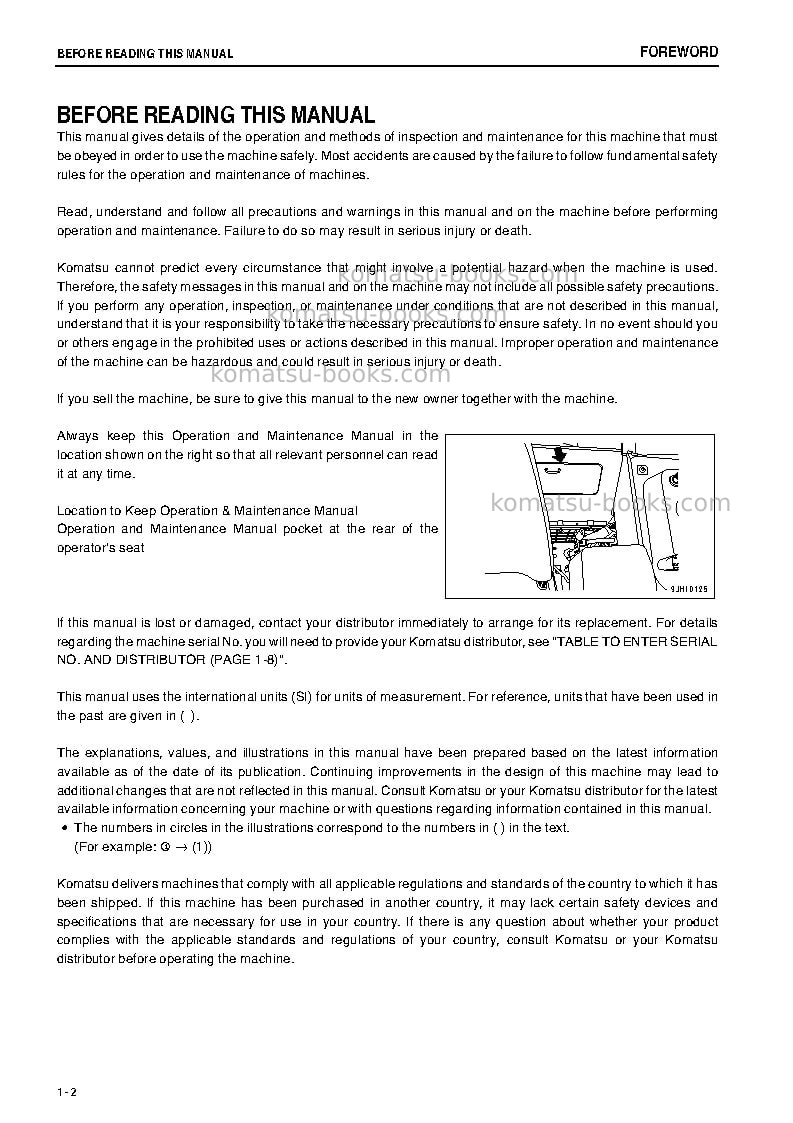 Komatsu d155a-6jpn Operation manual cover Page 3 Komatsu d155a-6jpn Operation manual cover Page 3