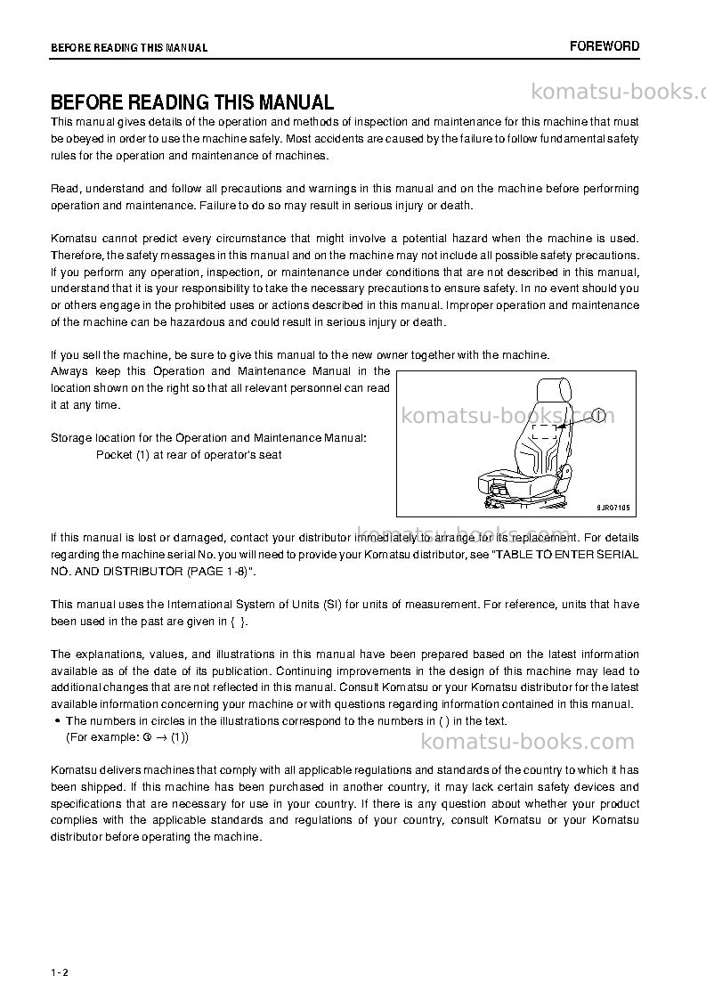 Komatsu wa1200-6jpn Operation manual cover Page 3 Komatsu wa1200-6jpn Operation manual cover Page 3