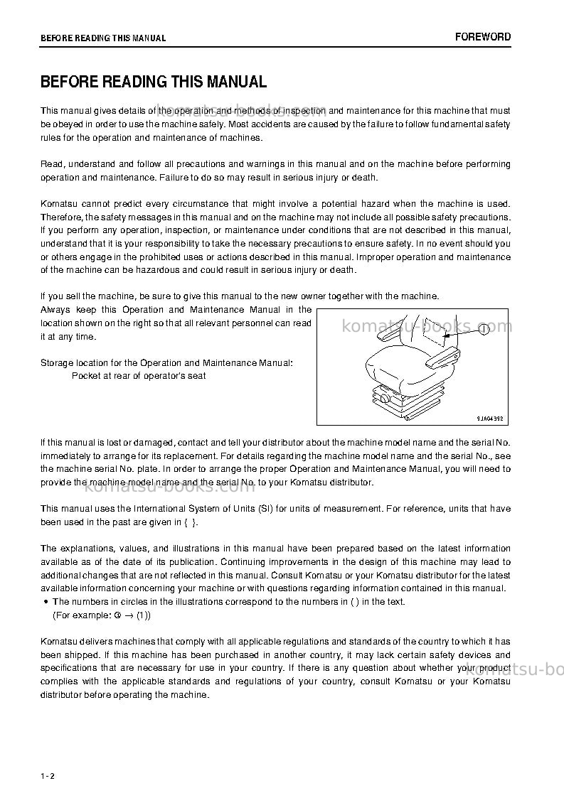 Komatsu gd755-5jpn-r Operation manual cover Page 3 Komatsu gd755-5jpn-r Operation manual cover Page 3