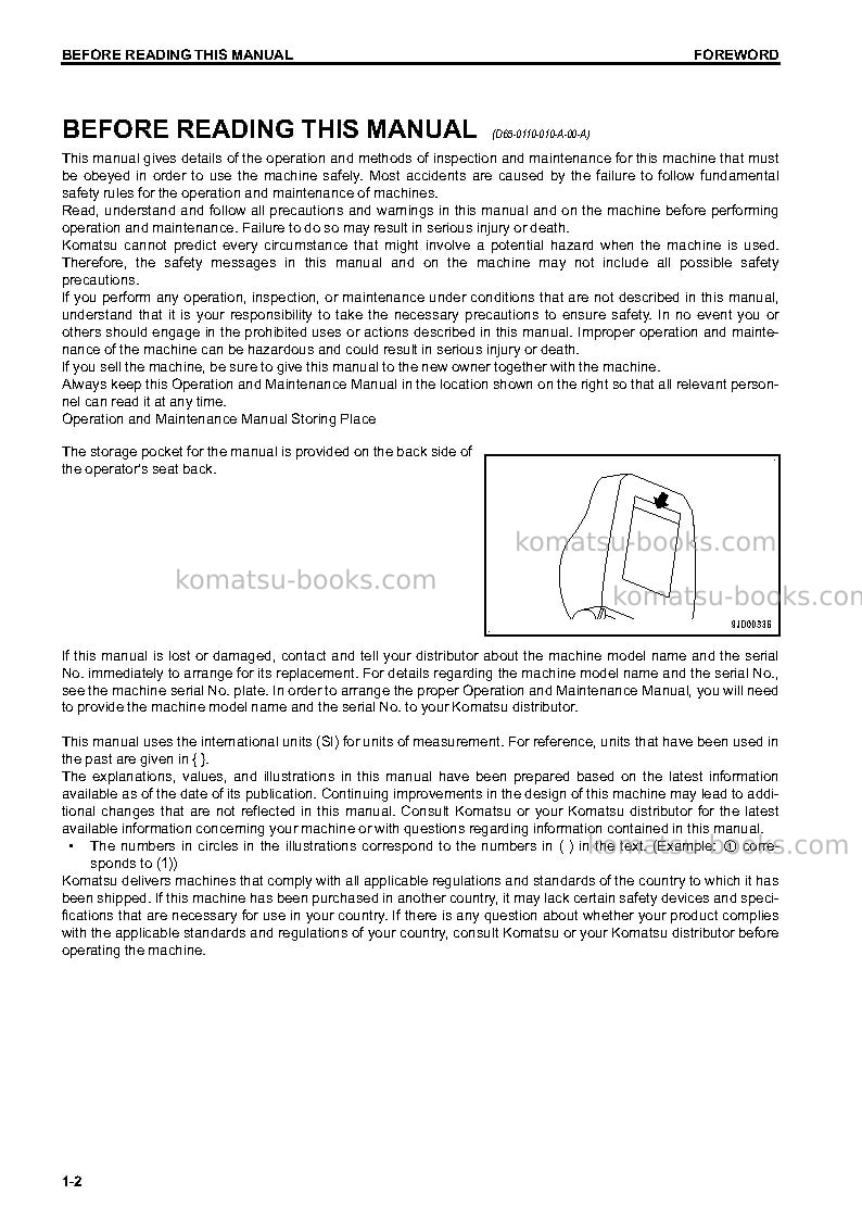 Komatsu d155ax-7jpn Operation manual cover Page 3 Komatsu d155ax-7jpn Operation manual cover Page 3