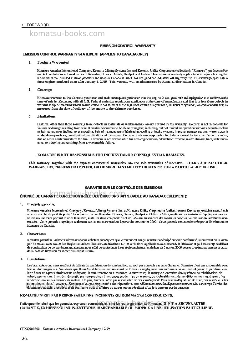 Komatsu wa900-3jpn Operation manual cover Page 3 Komatsu wa900-3jpn Operation manual cover Page 3