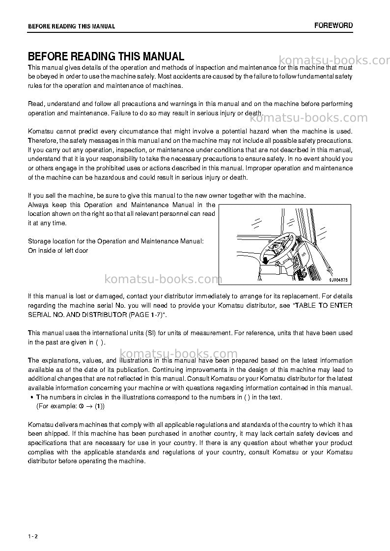 Komatsu hd465-7jpn-w/o egr, -40c degree Operation manual cover Page 3 Komatsu hd465-7jpn-w/o egr, -40c degree Operation manual cover Page 3