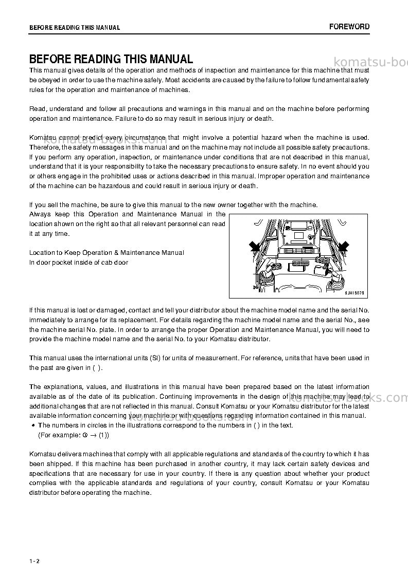 Komatsu d375a-6jpn--40c degree for cis Operation manual cover Page 3 Komatsu d375a-6jpn--40c degree for cis Operation manual cover Page 3