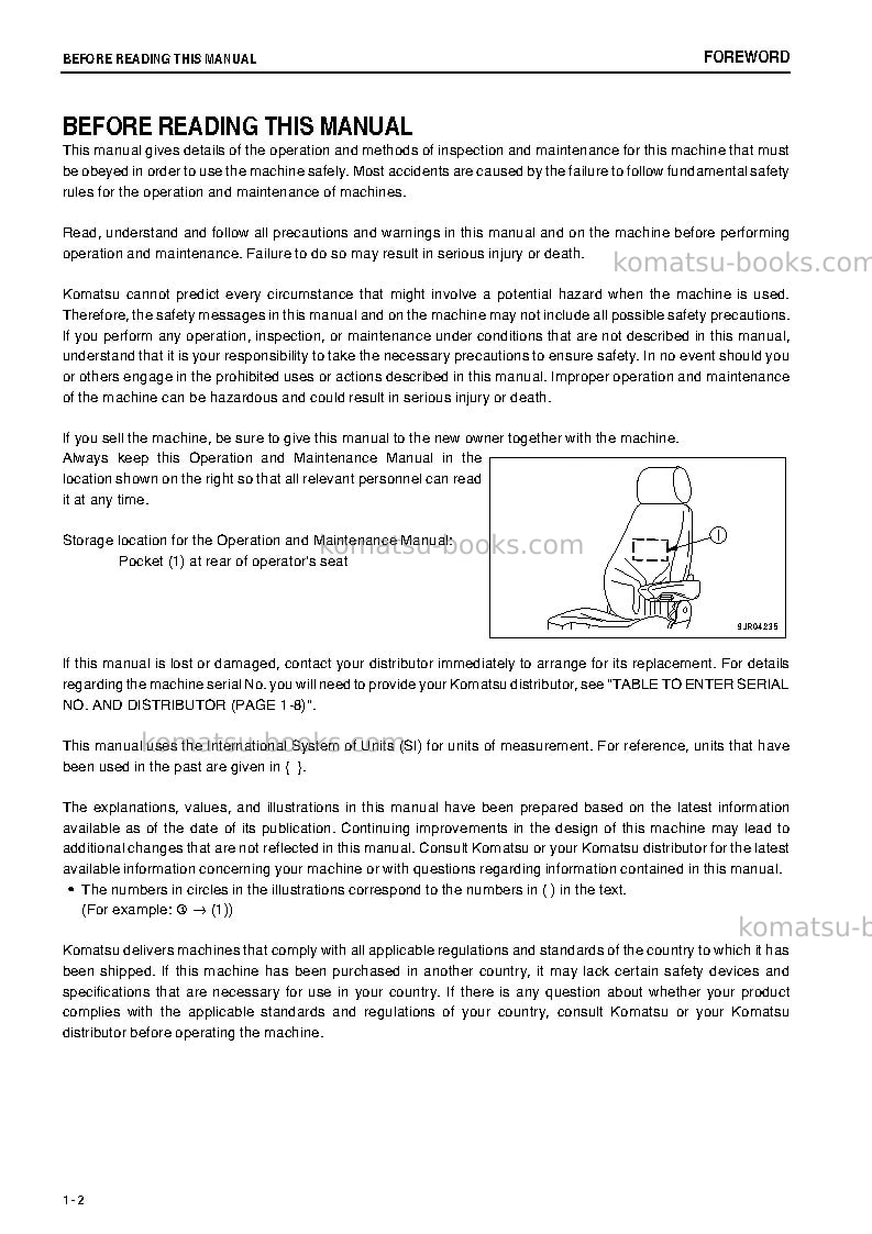 Komatsu wa800-3jpn-tier2 Operation manual cover Page 3 Komatsu wa800-3jpn-tier2 Operation manual cover Page 3
