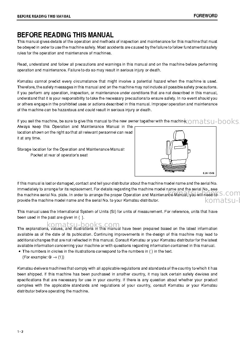 Komatsu gd705-5jpn Operation manual cover Page 3 Komatsu gd705-5jpn Operation manual cover Page 3