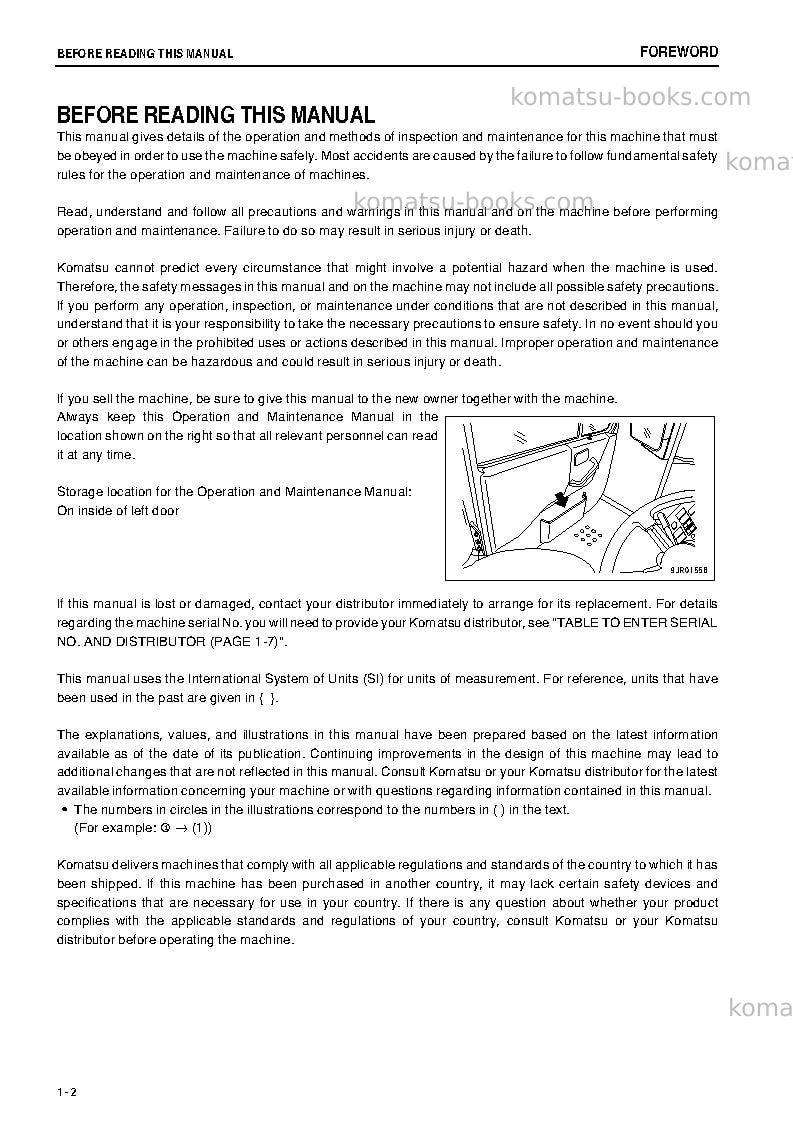 Komatsu hd405-7jpn Operation manual cover Page 3 Komatsu hd405-7jpn Operation manual cover Page 3