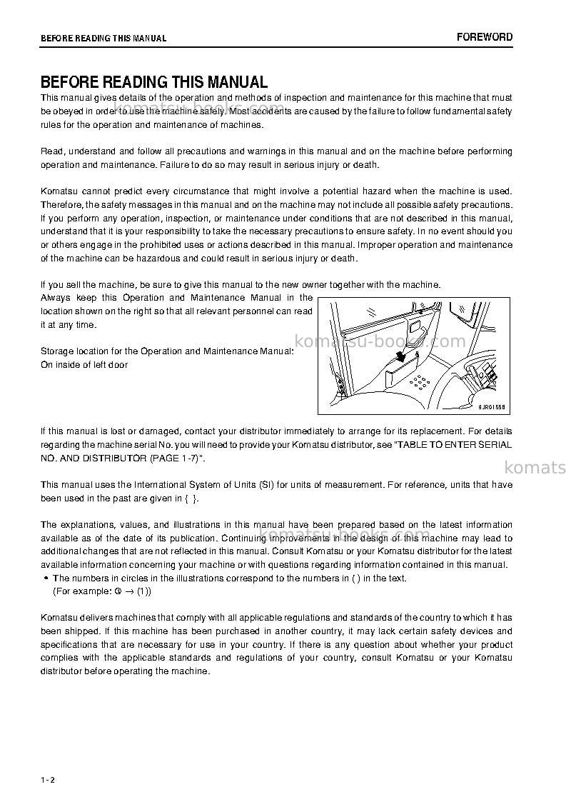Komatsu hd405-7jpn-r Operation manual cover Page 3 Komatsu hd405-7jpn-r Operation manual cover Page 3