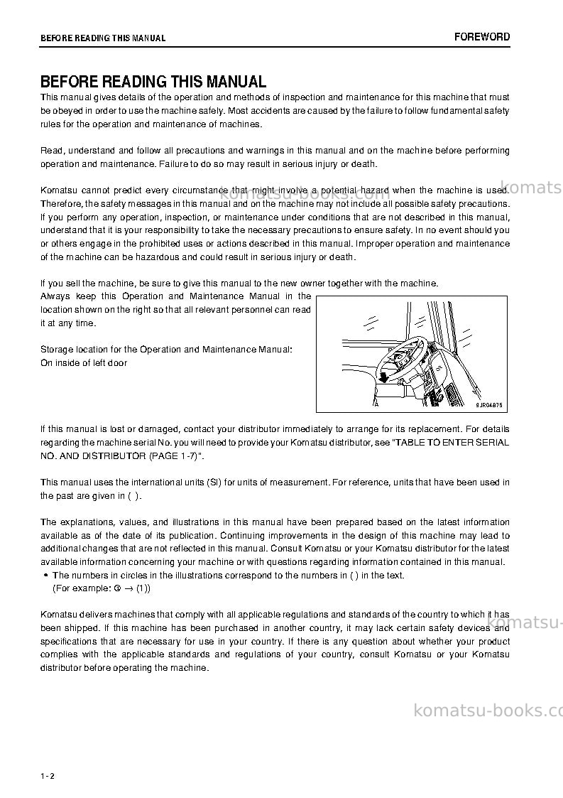 Komatsu hd605-7jpn-r Operation manual cover Page 3 Komatsu hd605-7jpn-r Operation manual cover Page 3