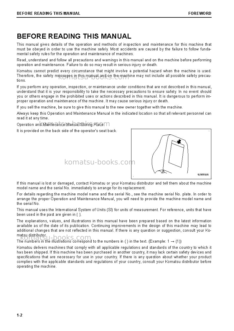 Komatsu d155ax-8jpn Operation manual cover Page 3 Komatsu d155ax-8jpn Operation manual cover Page 3