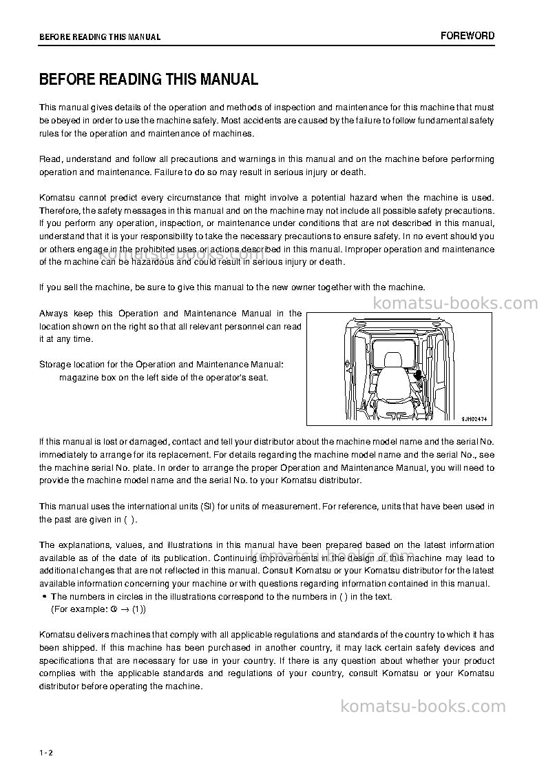Komatsu pc850se-8jpn-e0, for turkey Operation manual cover Page 3