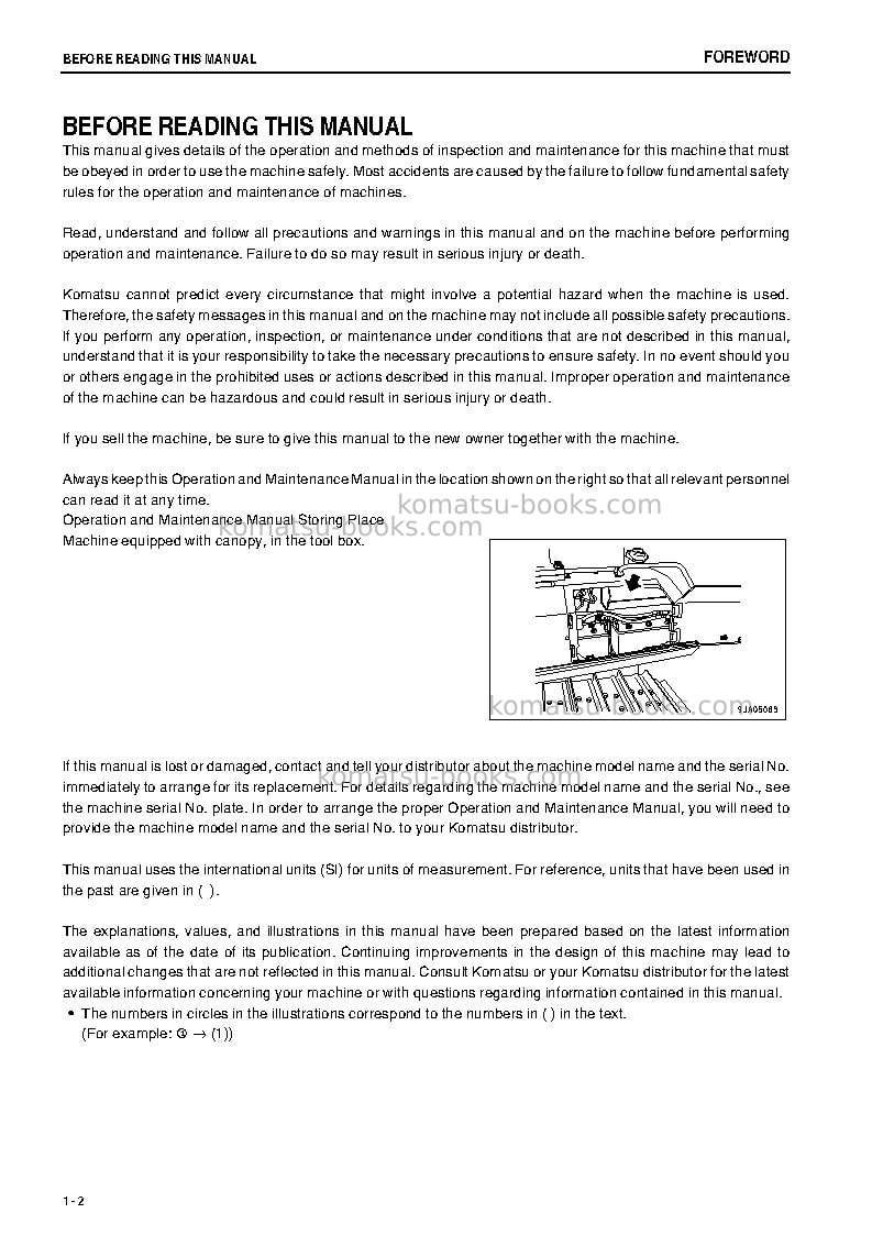 Komatsu d85ess-3jpn Operation manual cover Page 3 Komatsu d85ess-3jpn Operation manual cover Page 3