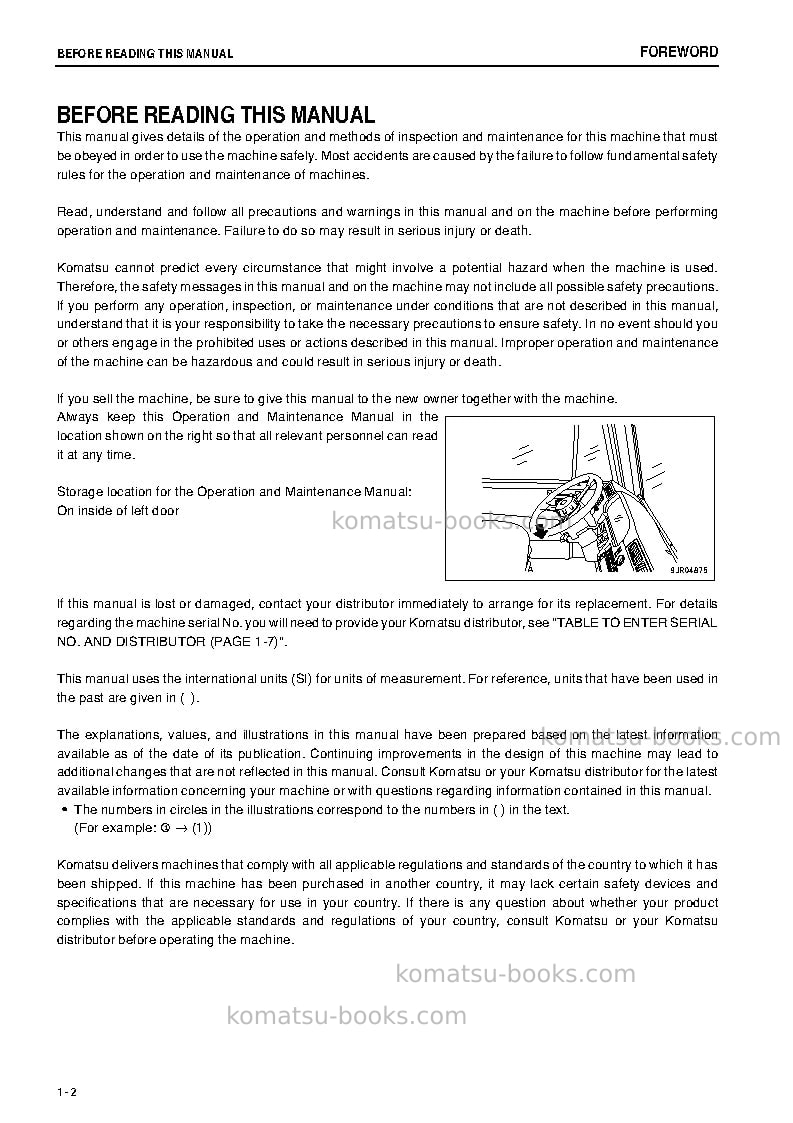 Komatsu hd465-7jpn-r, -40c degree Operation manual cover Page 3 Komatsu hd465-7jpn-r, -40c degree Operation manual cover Page 3