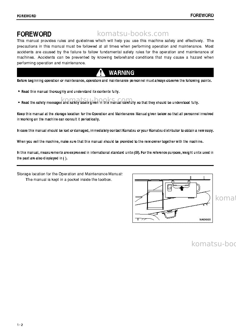 Komatsu br100jg-2jpn Operation manual cover Page 3