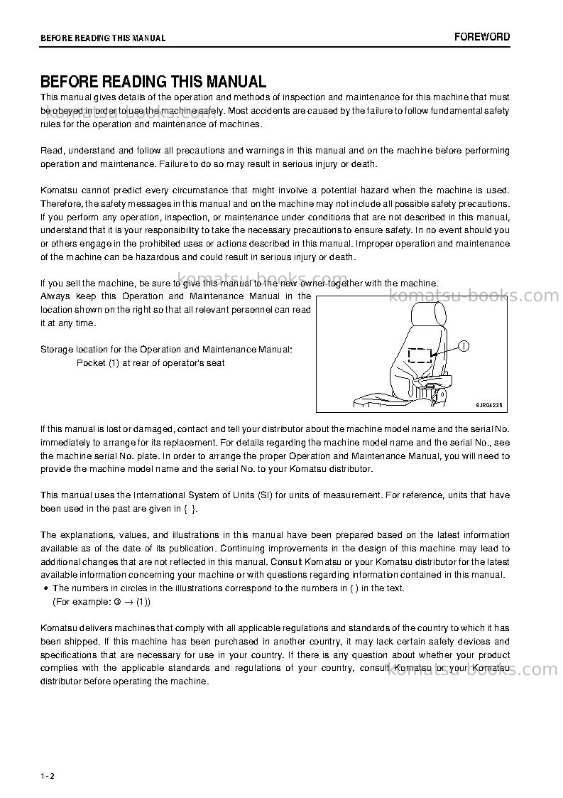 Komatsu wd600-6jpn-r Operation manual cover Page 3 Komatsu wd600-6jpn-r Operation manual cover Page 3