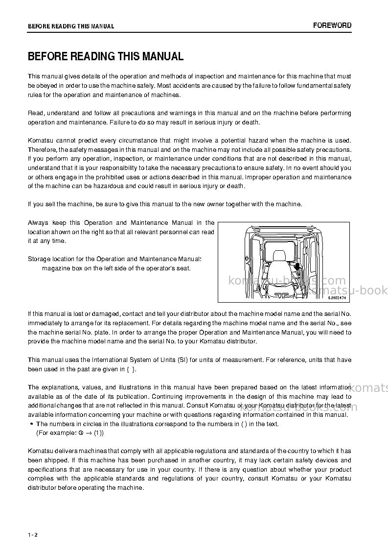 Komatsu pc130-8jpn-all safety labels are pictorial Operation manual cover Page 3