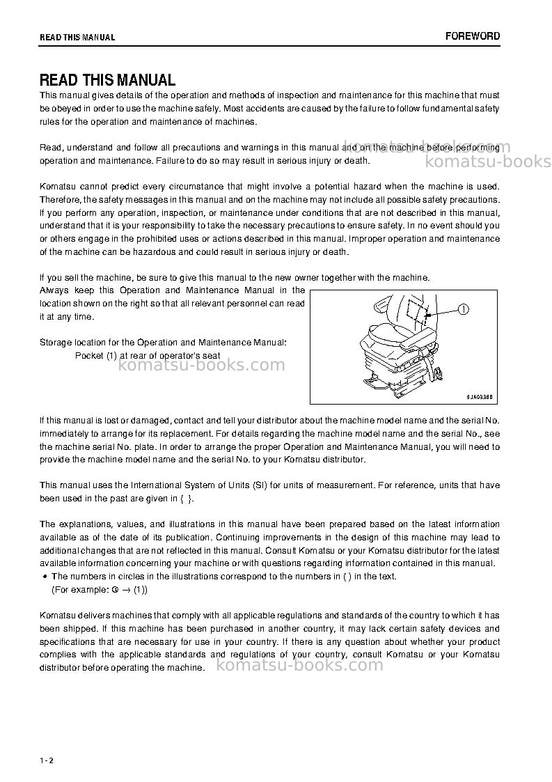 Komatsu wa470-6jpn-all safety labels are pictorial Operation manual cover Page 3
